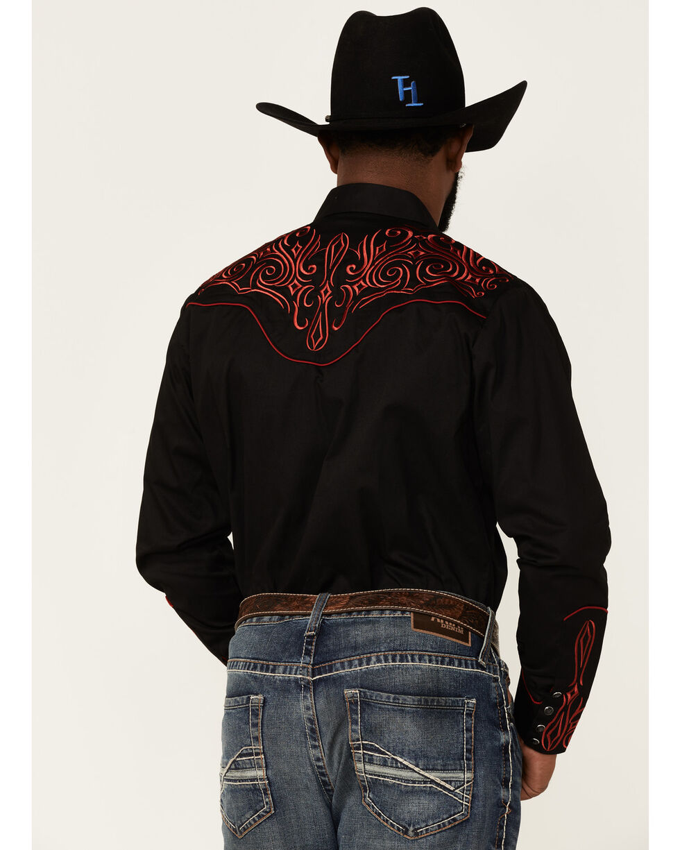 Herren Rodeo Western Country Grau Rot Stich Tribal Snap Up Hemd Cowboy 05530 Herren Rodeo Western Country Grau Rot Stich Tribal Snap Up Hemd Cowboy 05530